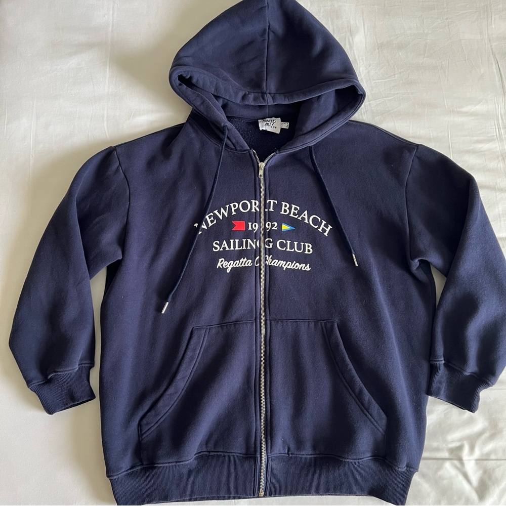 Princess Polly Navy Newport Beach Sailing Club Zip Hoodie